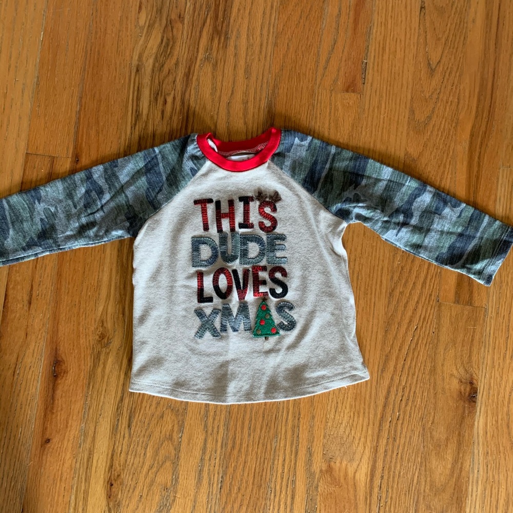 Mud Pie boys Christmas camo t-shirt